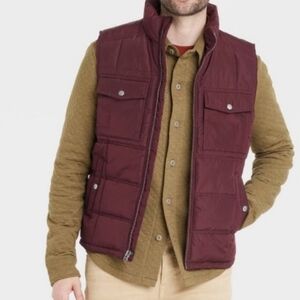 Goodfellow & Co Men's Burgundy Heather Midweight Puffer Vest